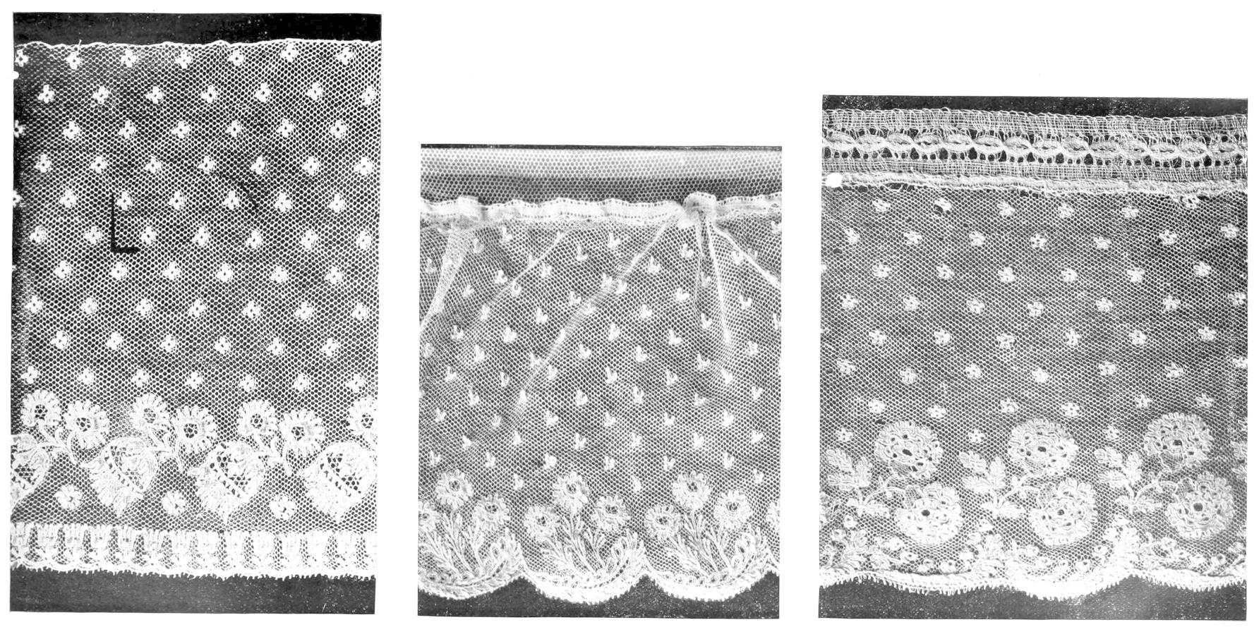 Lace with large flowers and small
    flowers or bees