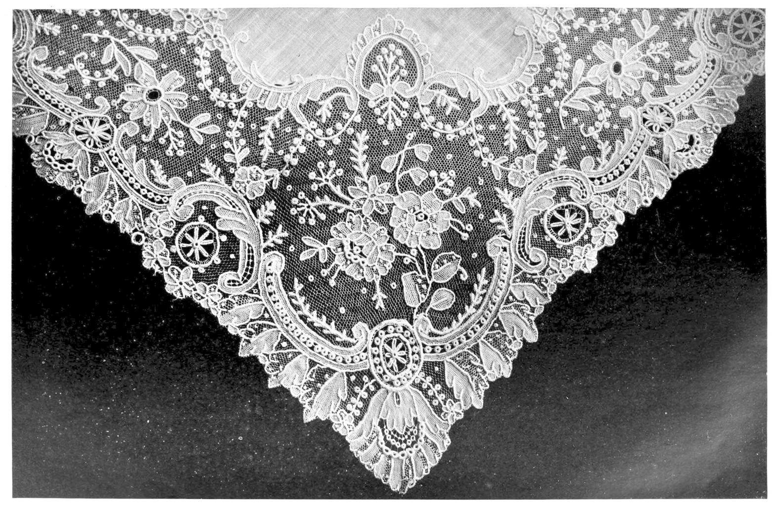 Corner of lace with flowers