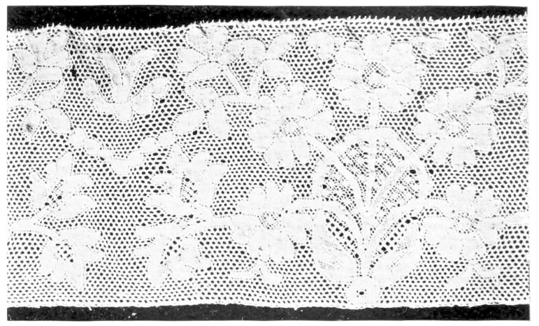 Lace with arranged flowers
