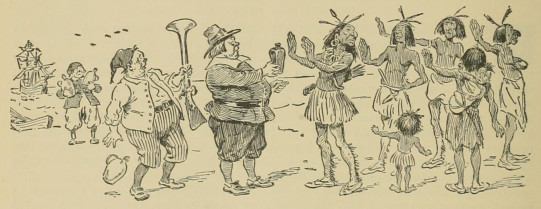 (‡ Pilgrims bargaining with Indians)