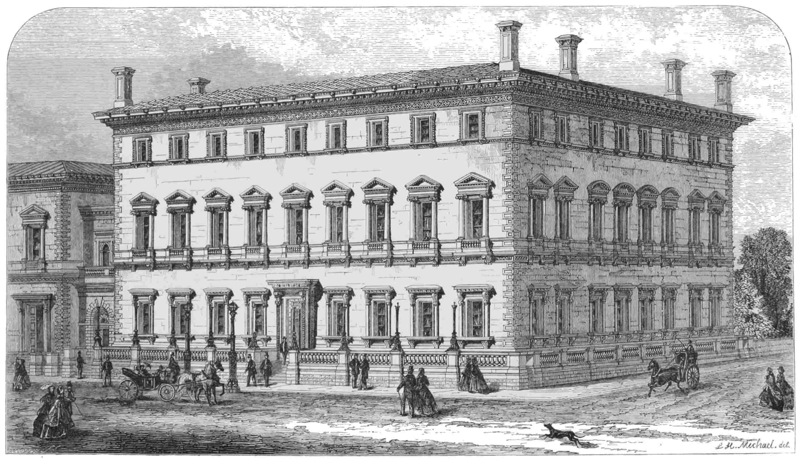 L. H. Michael, del.

REFORM CLUB, PALL MALL.

VIEW FROM PALL MALL.