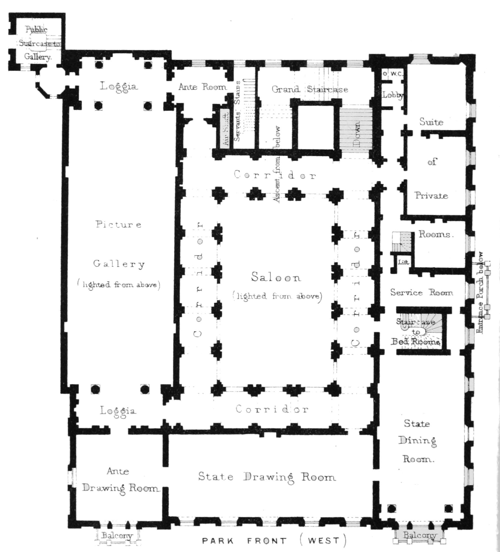 BRIDGEWATER HOUSE. LONDON.

PRINCIPAL FLOOR.