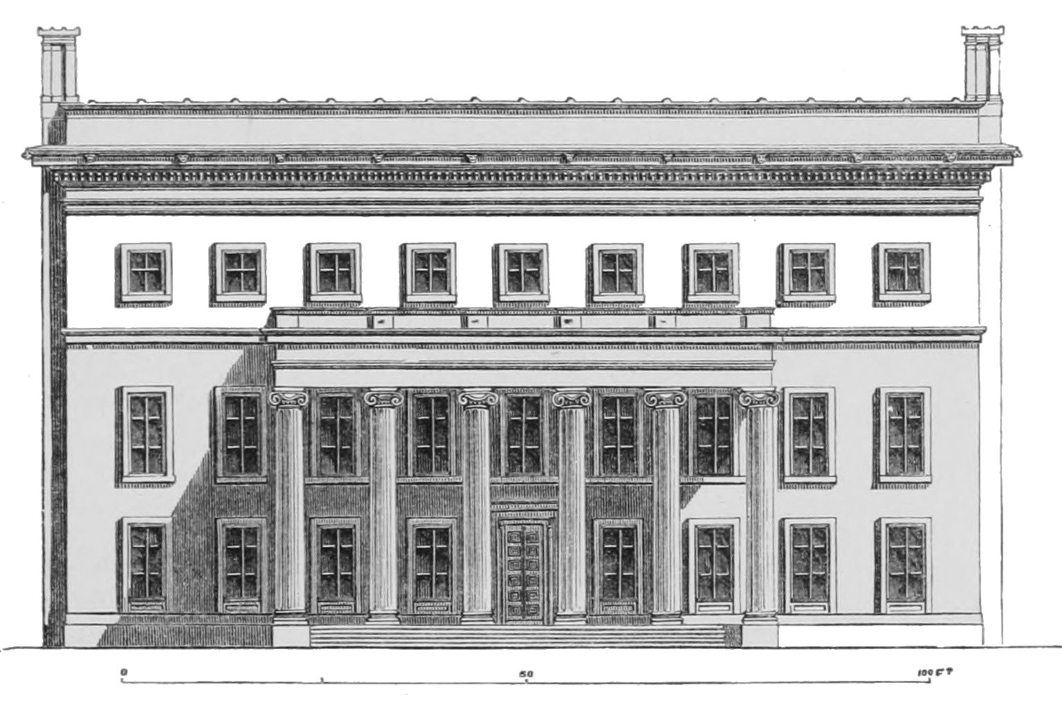 COLLEGE OF SURGEONS, LINCOLN’S INN FIELDS.

VIEW OF PRINCIPAL FRONT AS ALTERED.