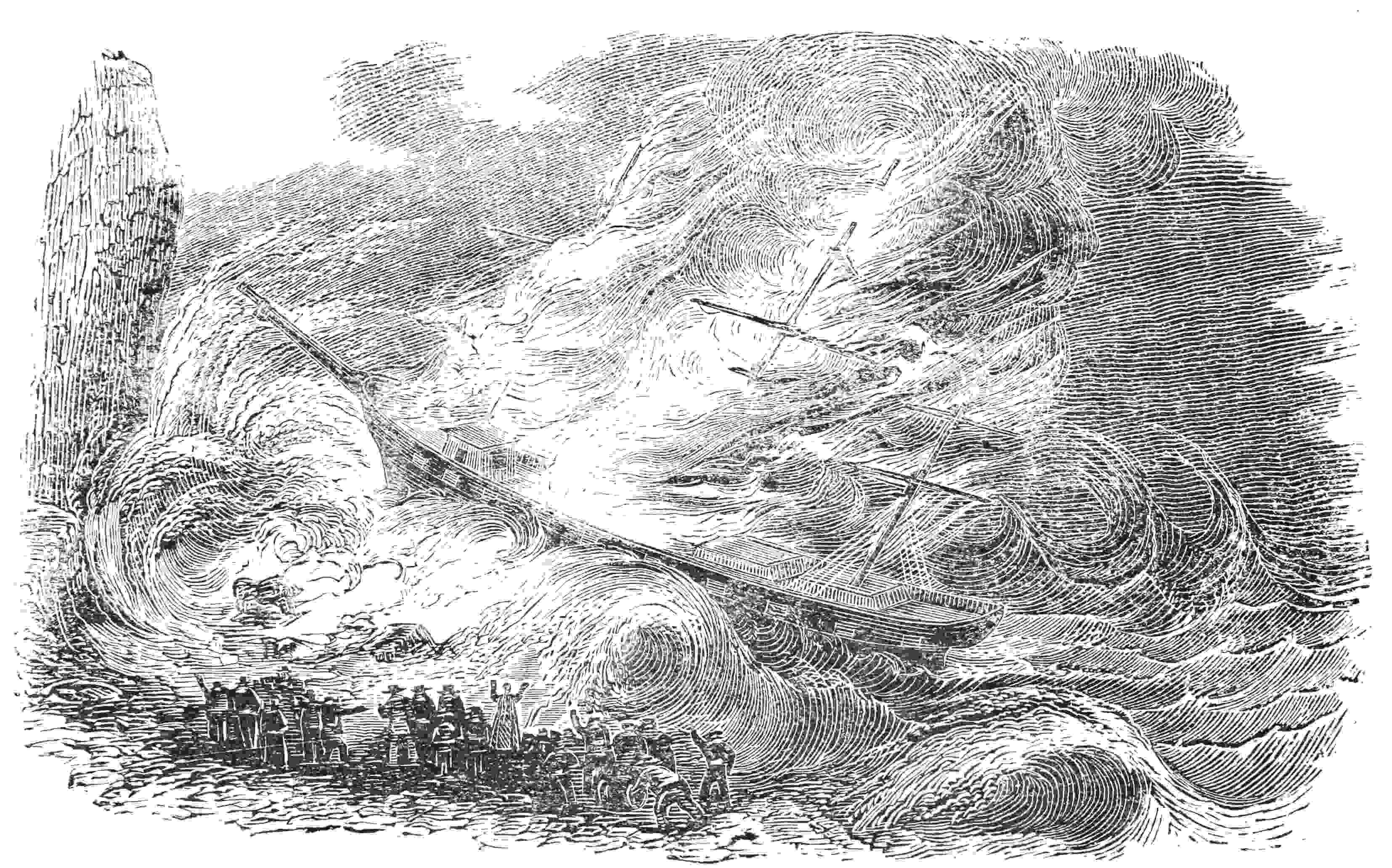 BURNING OF THE FANCHON ON THE COAST OF PERU.
