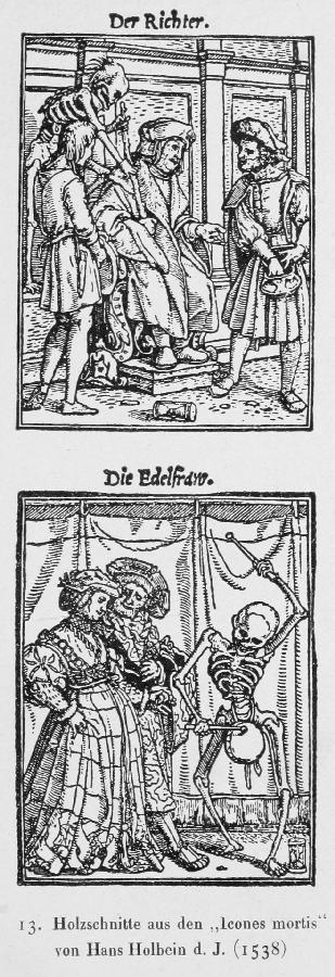 Holzschnitte aus den »Icones mortis« von Hans Holbein
d. J.